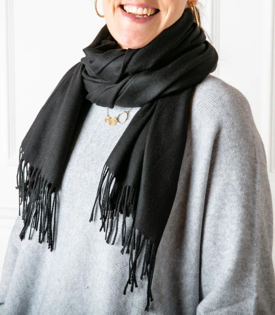 [GEORGIA-BLK] tilley&grace GEORGIA pashmina (black)