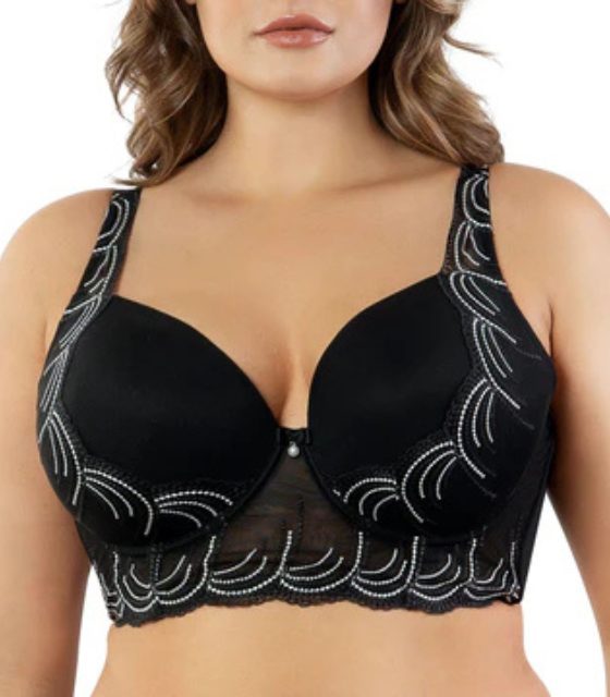 [P6091-BLK-34FF] parfait PEARL LONGLINE - P6091 (34FF)