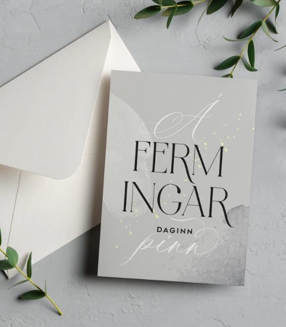vast Á FERMINGARDAGINN ÞINN - kort (dove gray)
